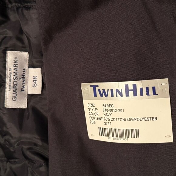 Guardsmark By TWIN HILL INSULATED Navy Blue Lined TRENCH COAT MENS 54R NWT - Picture 7 of 8